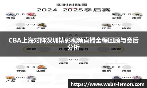 CBA上海对阵深圳精彩视频直播全程回顾与赛后分析